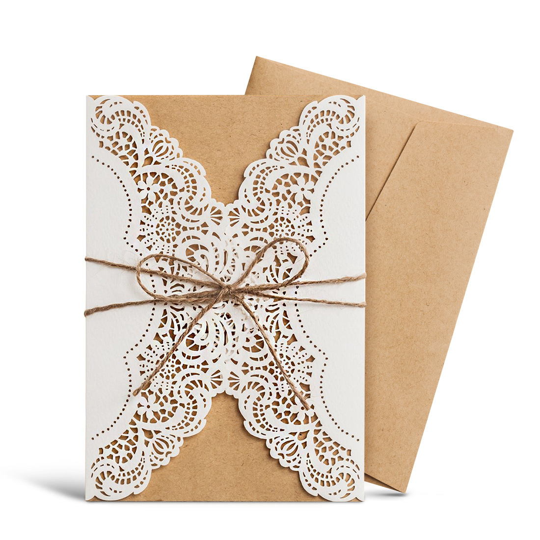 亚马逊热销 欧式激光镂空图案请柬 蕾丝邀请函 批发pk14113