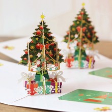 Christmas greeting card colour printing Christmas tree跨境专