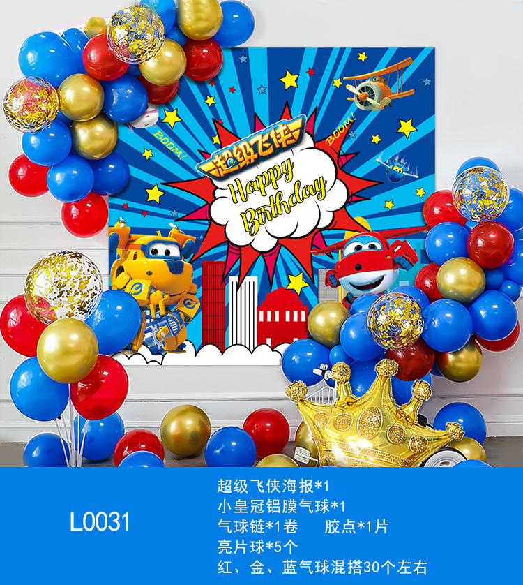 Birthday Balloon Cartoon Cartoon Theme Party Suit Children's Balloon Decorations Aluminum Film Men and Women Baoqing Wish Wholesale