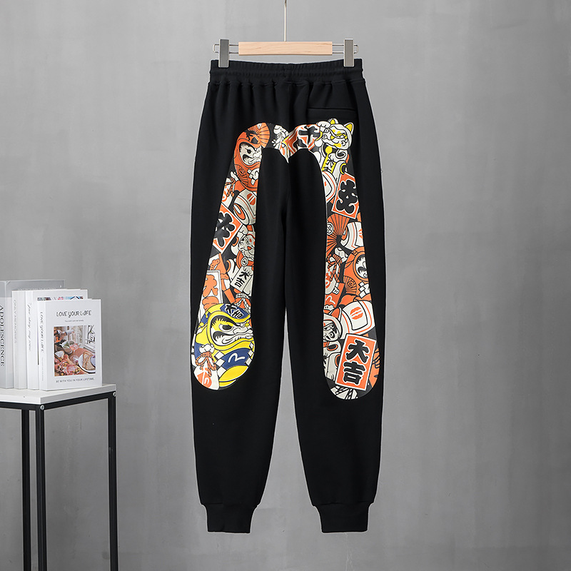 高版本2024新款潮牌es福神大m印花卫裤男女德国进口数码印机技术