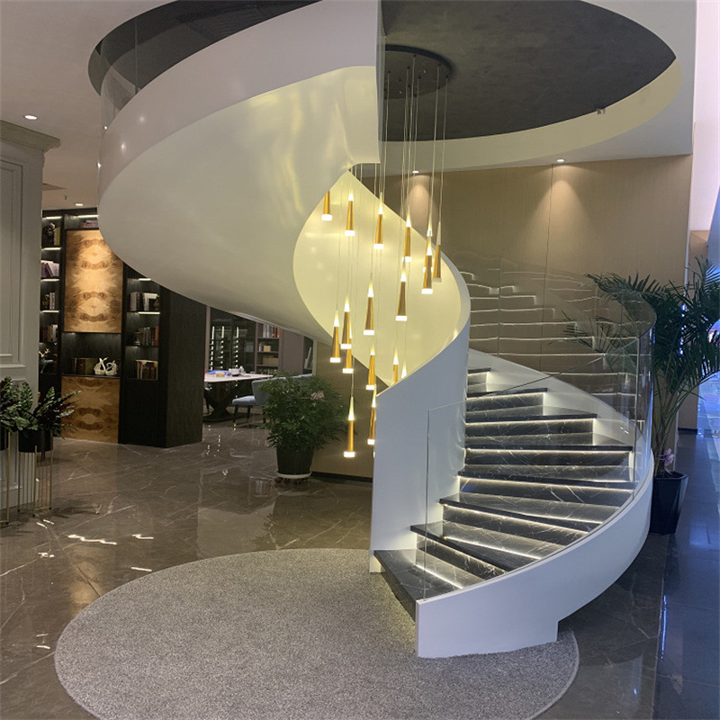 定做大型中柱钢结构楼梯别墅旋转楼梯加工旋转扭曲钢结构工程楼梯