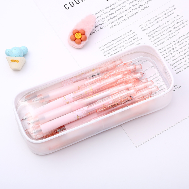 Factory Transparent Pencil Case Good-looking Simple Stationery Case Large Capacity Student Stationery Storage Examination Exclusive Pencil Bag