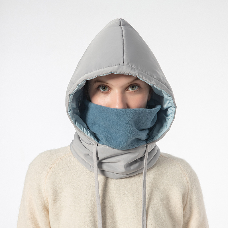 冬季新款羽绒棉帽欧美ins个性韩版时尚加绒加厚防风防寒护脸帽子