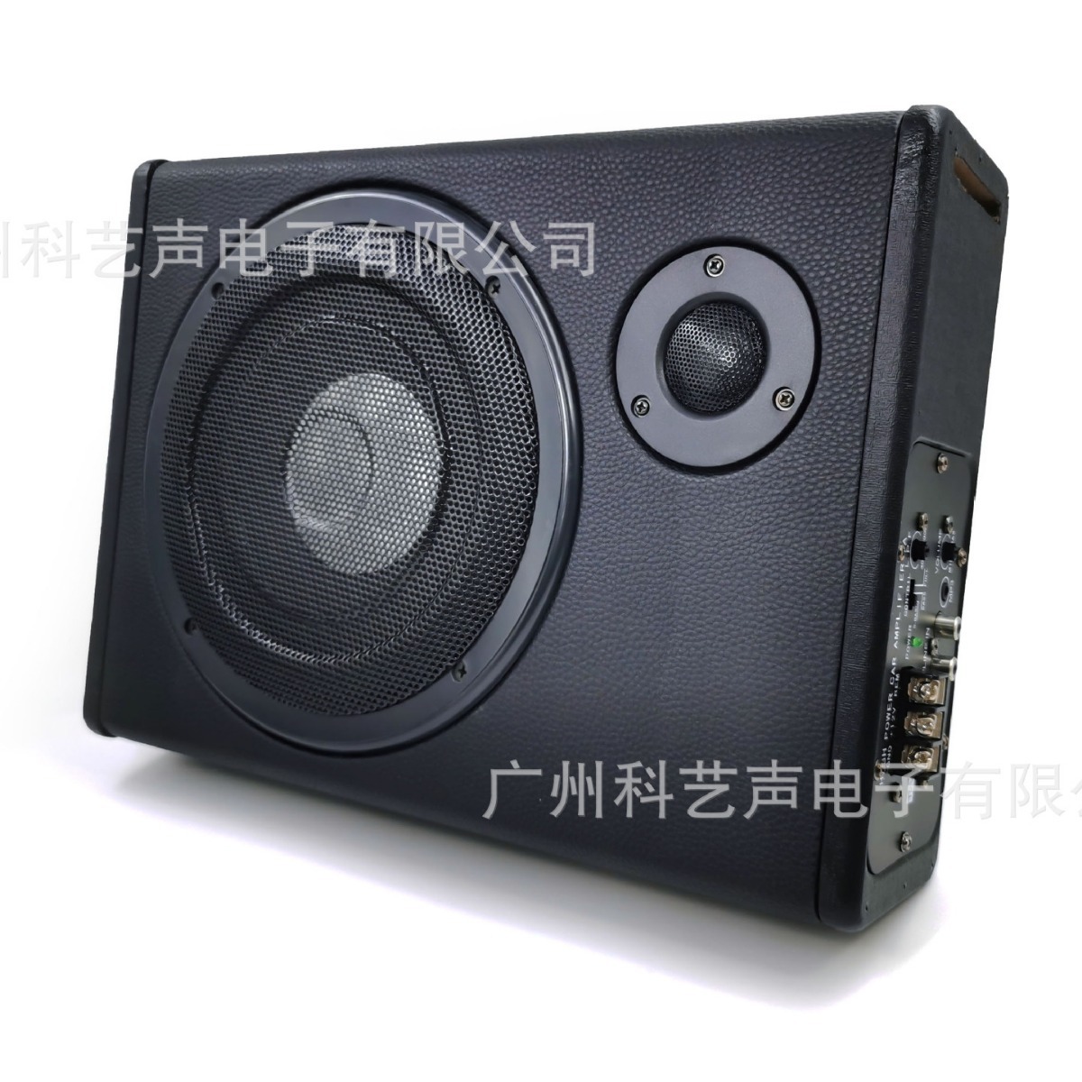虎纹制 10寸汽车音响超薄低音炮12v带高音有源车载座椅下改装音箱