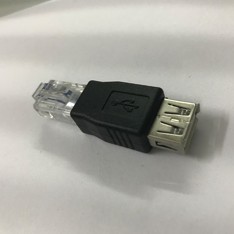 网络接口rj45转usb母转接头usb对网线水晶头usb母头转rj45水晶头