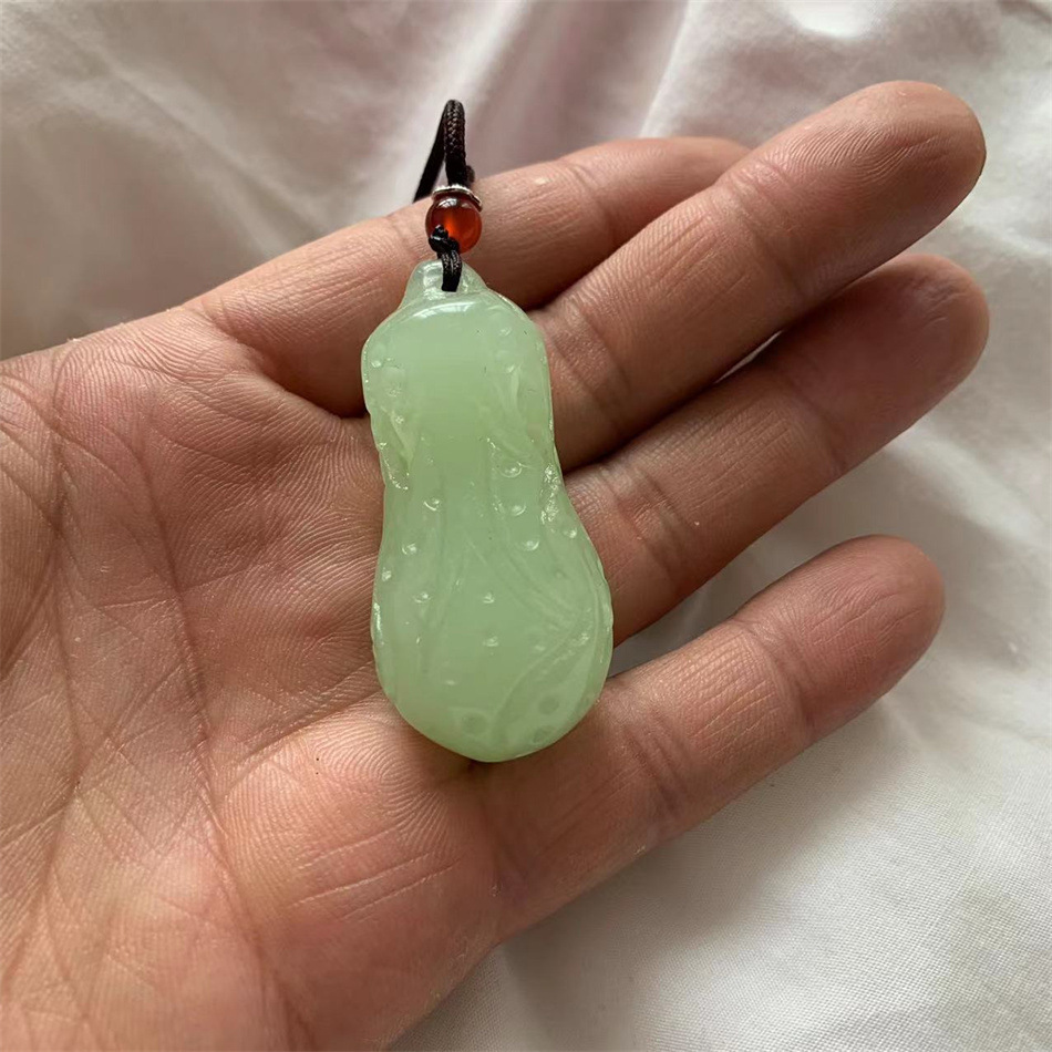 仿和田玉白菜吊坠籽料糖料百财来玉白菜挂件外蒙玉白菜挂件批发