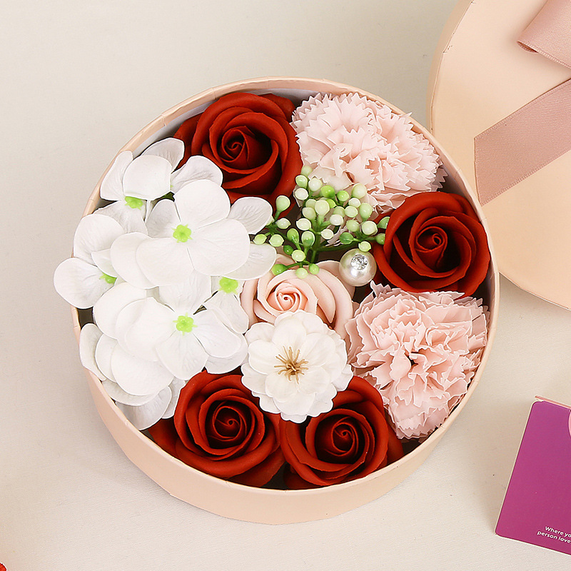 Soap Flower Gift Box Preserved Fresh Flower Rose Artificial Flower Flower Box Carnation Gift Box Valentine's Day Birthday Gift Aromatherapy