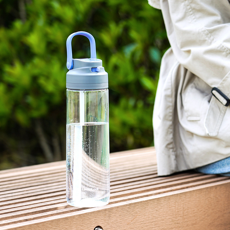 乐扣运动水杯吸管杯tritan大容量男女健身便携水壶750ml abf785