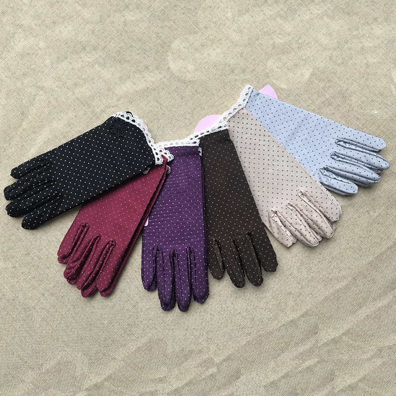 2021新款手套韩版蕾丝透丝手套防晒提花女士装饰手套厂家货源批发