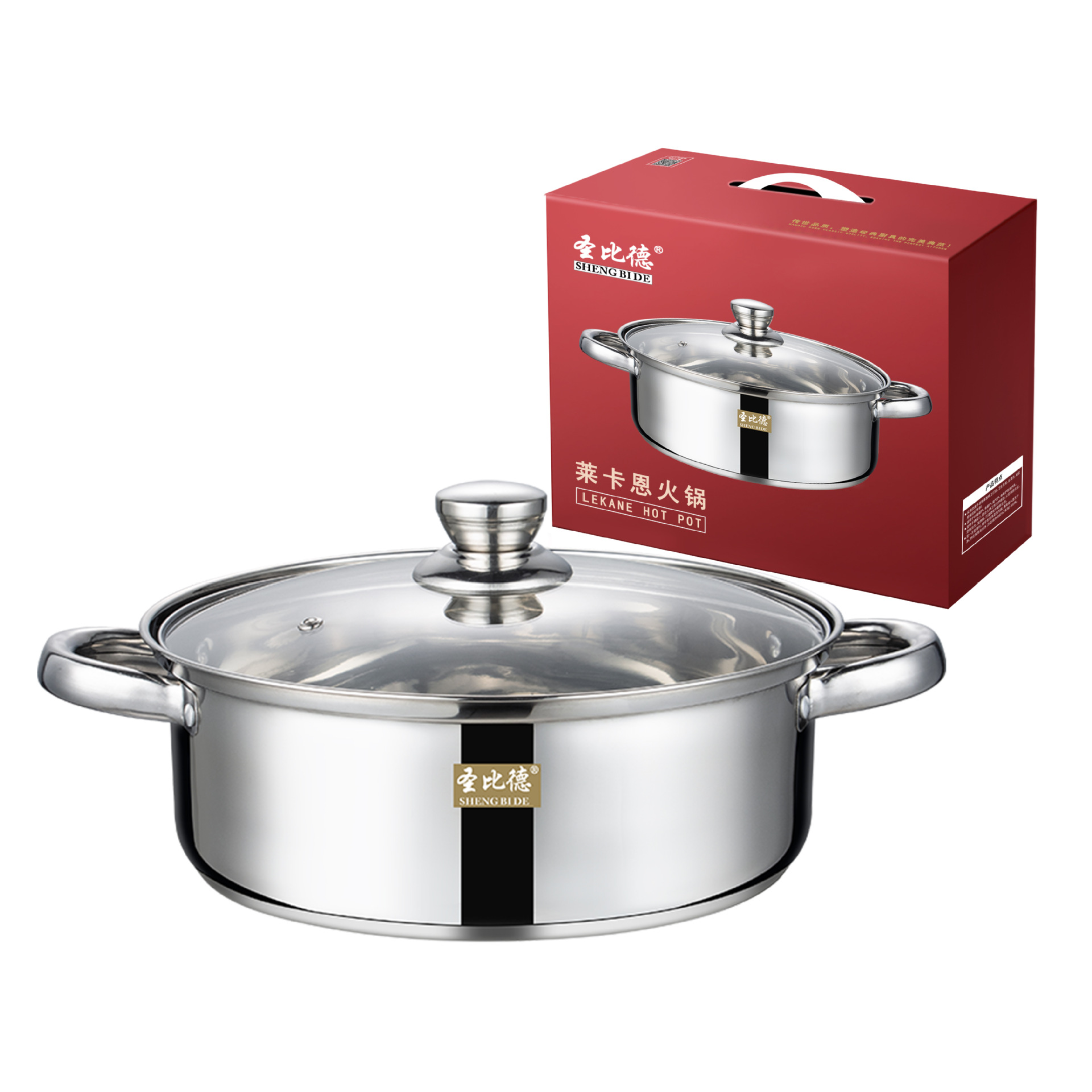 Stainless Steel Soup Pot Food Grade 304 Hot Pot with Double Bottom Stainless Steel Pots Clear Soup Pot Induction Cooker Special Use Hot Pot