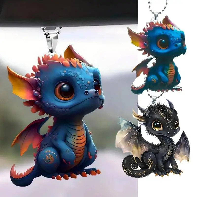 跨境新款万圣节飞龙动漫卡通可爱创意挂件钥匙扣龙宝宝汽车载挂饰