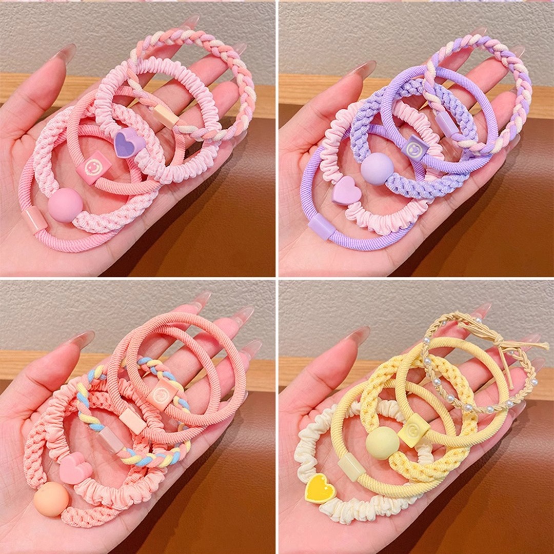 Colorful Big Circle Children's Rubber Band Does Not Hurt Hair Girls Head Rope Korean Baby Hair Accessories Hair Ring Hair Elastic Band