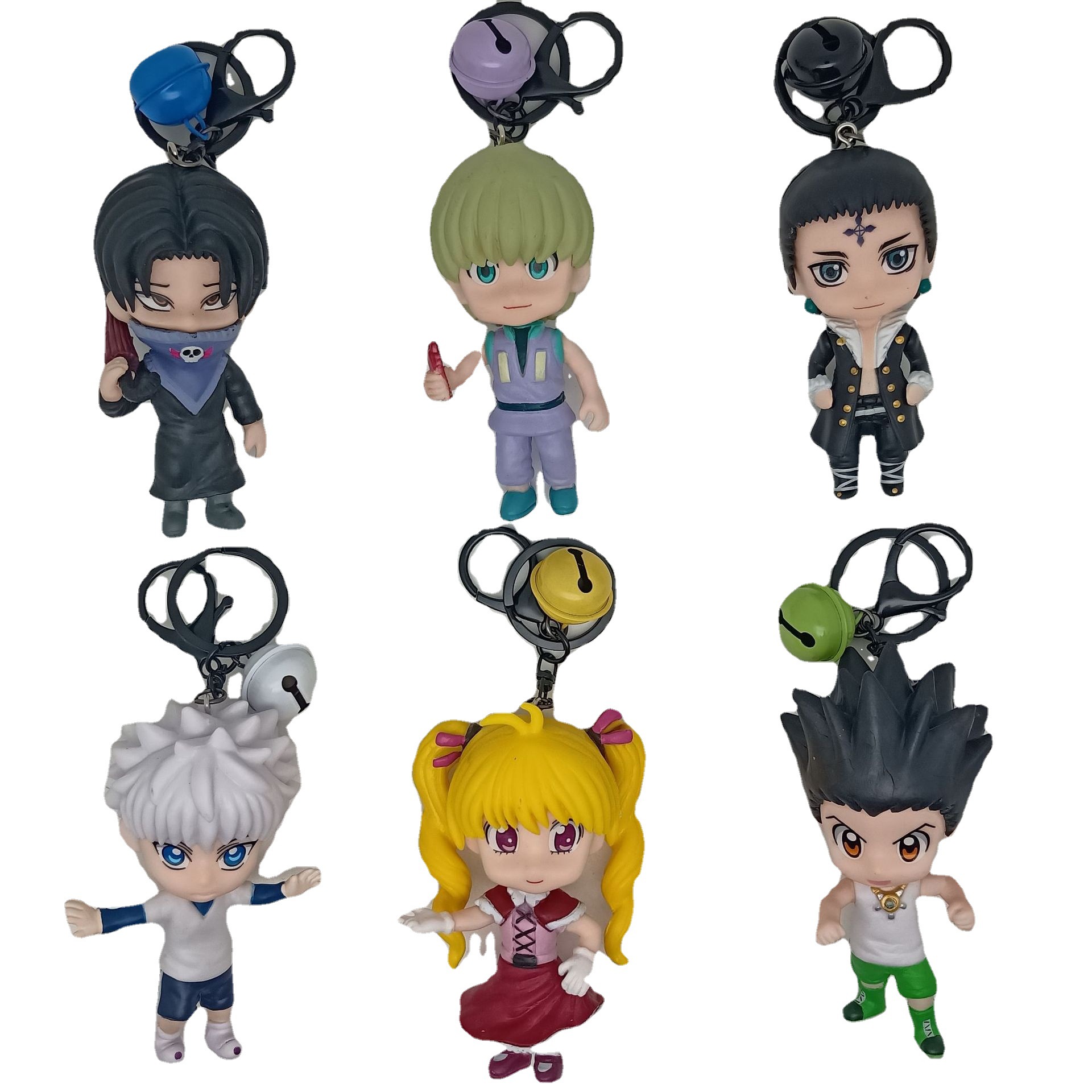 6-Style Full-Time Hunter Keychain Figurine Garage Kits Pendant Little Jieqi Kurapica Character Capsule Toy Crane Machine