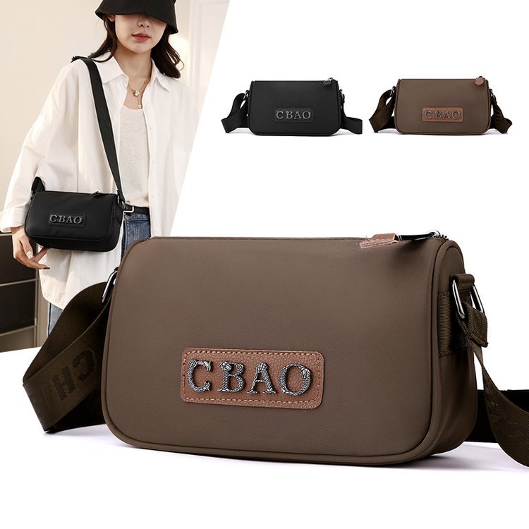 斜挎包纯色防水新款时尚百搭妈妈休闲尼龙斜挎牛津布轻便小包单肩