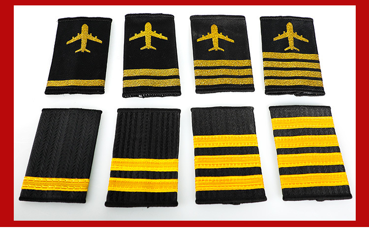 厂家直销飞行员肩章印度丝织带机长空少航空制服肩章学员肩章定制