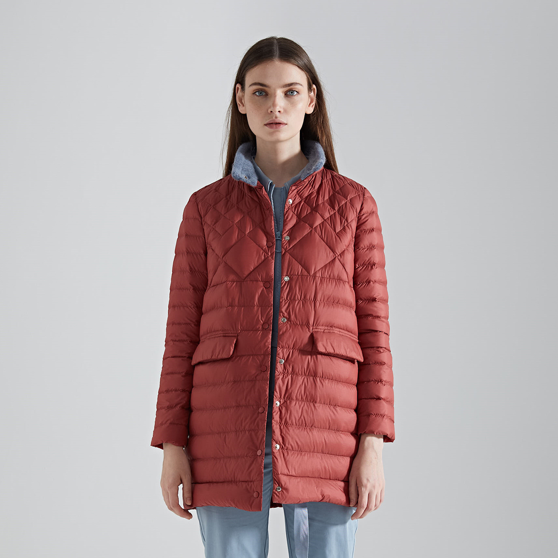 女士中长款轻薄羽绒服轻便保暖不臃肿妈妈冬季家居服内穿外穿修身