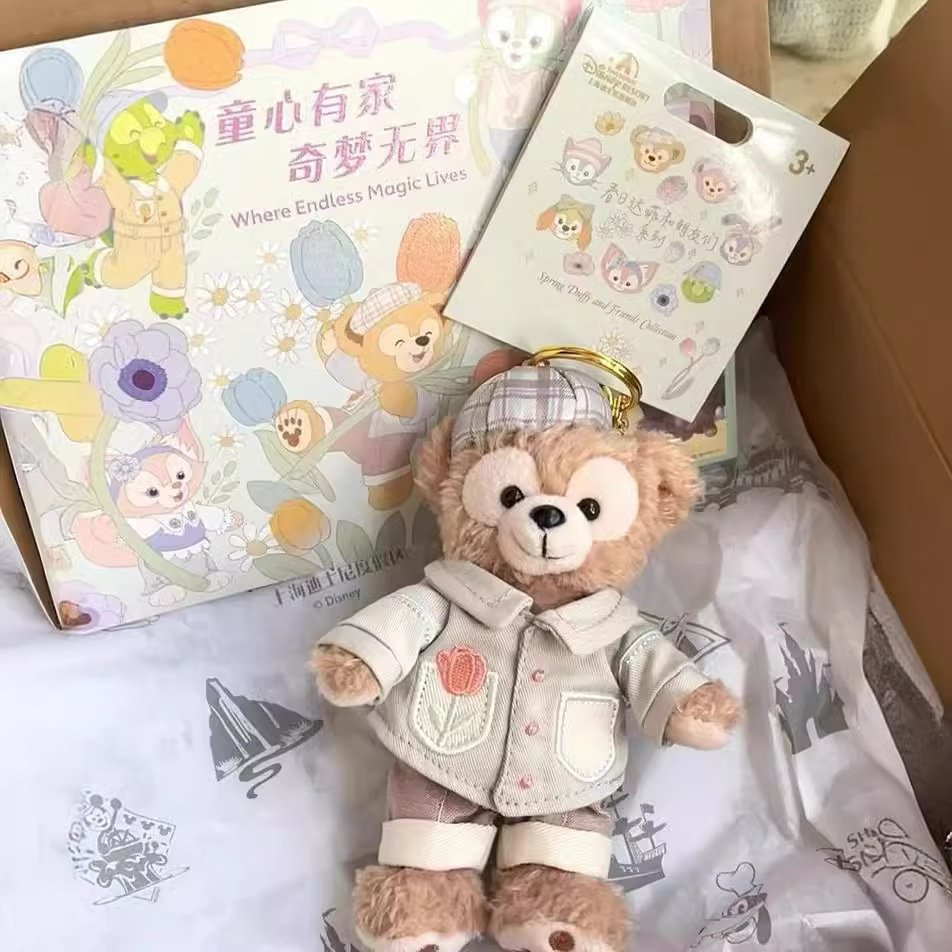 迪士尼春日系列达菲熊毛绒玩具男熊小挂件钥匙扣-阿里巴巴