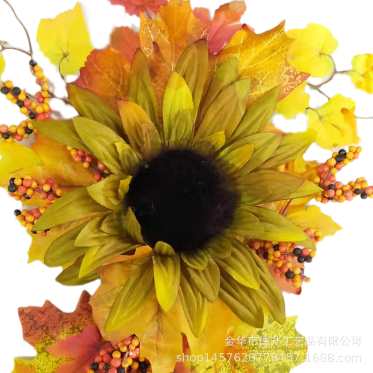 Cross-Border E-Commerce Manufacturers Supply Thanksgiving Harvest Festival Halloween Autumn Maple Leaf SUNFLOWER Wall Hanging Ornaments Pendant