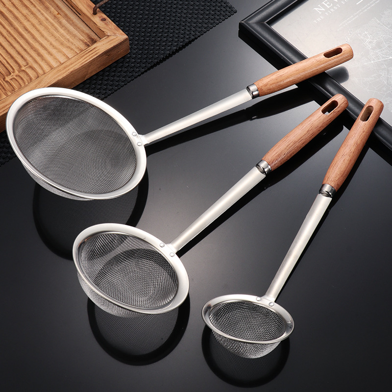 Stainless Steel Filtering Strainer Strainer Spoon Strainer Household Soy Milk and Juice Filter Oil Grid Strainer Sieve