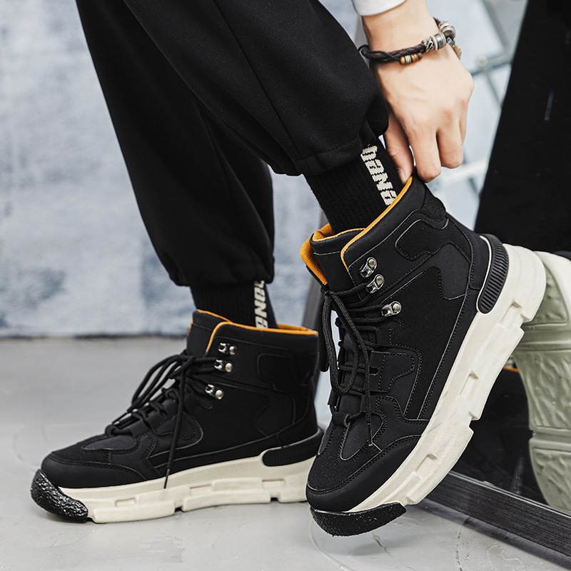 秋季隐形内增高男鞋10cm特高增高鞋男12cm高帮厚底休闲高帮运动鞋