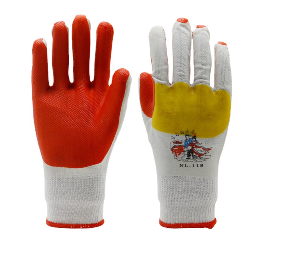 批发牛郎星nl118胶片手套 工业防护防滑 手背胶皮劳保手套