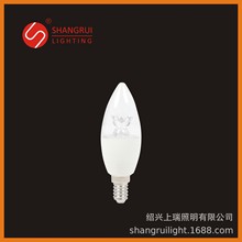 LED C37-E14-7W-L蜡烛灯系列导光柱塑包铝灯杯外壳套件结构件厂家