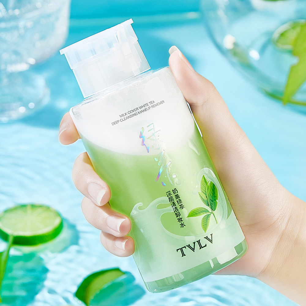 tvlv绿茶奶盖深层清洁卸妆水 温和净颜保湿不刺激眼唇脸部卸妆液