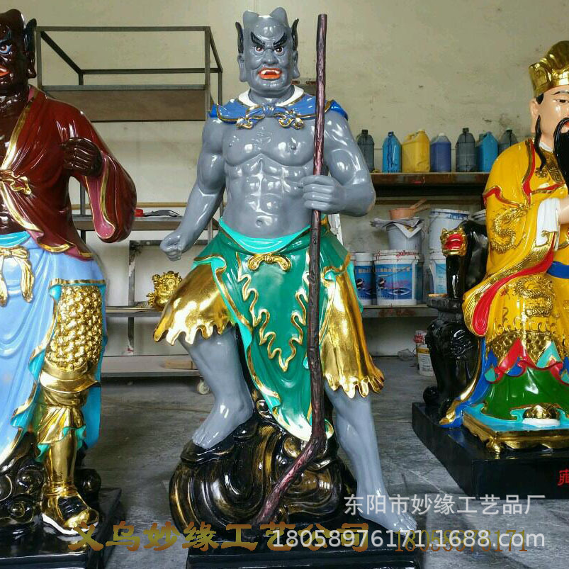 牛王爷神像 九圣庙塑像 五道将军 牛王菩萨佛像制作