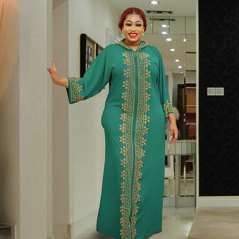 Arab Clothing Foreign Trade plus Size Women's Muslim Gown Cross-Border Middle East Ethnic Style Robe Dress 8845