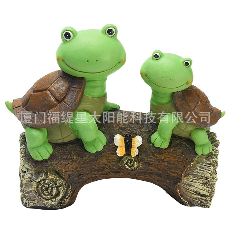 Amazon Outdoor Solar Succulent Turtle Statue Resin Crafts Animal Garden Garden Garden Lamp Ornaments