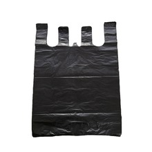工厂批发黑色垃圾袋大双耳背心袋PO塑料包装打包袋手提袋