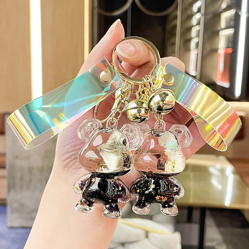 亚克力入油黑色油宇航员龙熊钥匙扣汽车挂件精致情侣背包挂饰批发