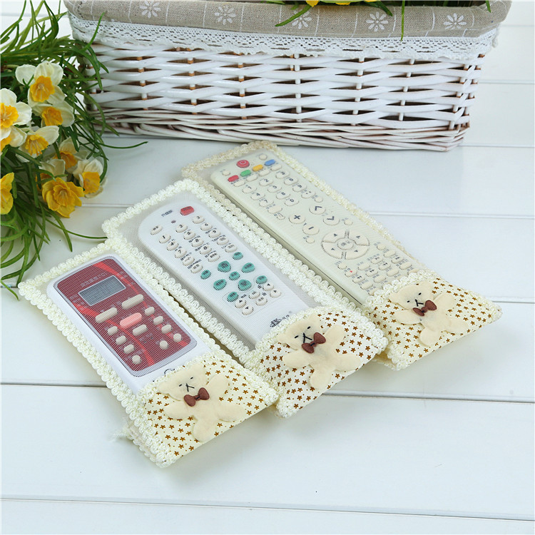 Remote Control Cover Bear Fabric Remote Control Cover Bow Protective Cover TV Air Conditioner the Cover of Remote Controller Dust Cover Wholesale