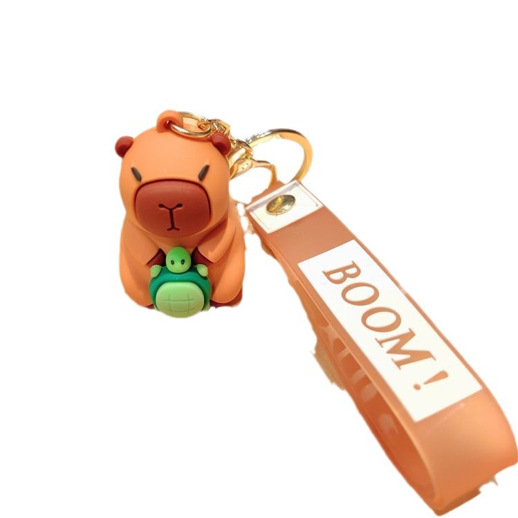 Trending Creative Cartoon Little Capybara Keychain Cute Doll Car Key Chain Handbag Pendant Small Gift Wholesale