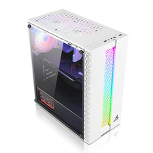 RGB 全新白色台式机电脑游戏机箱水冷玻璃侧板下置电源背走线