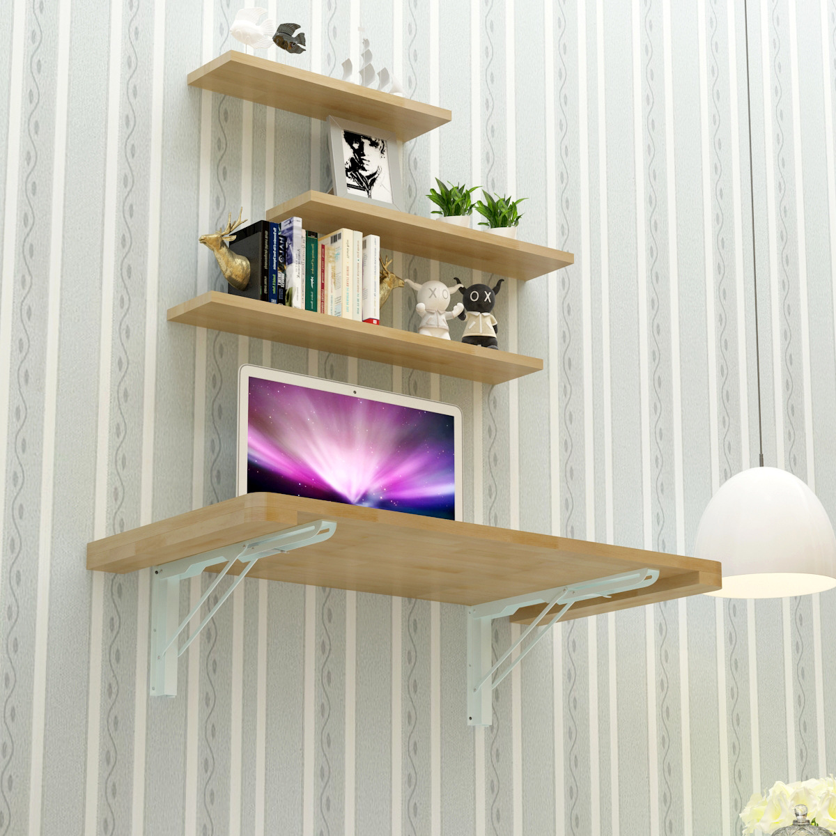 实木折叠桌挂墙桌餐桌靠墙电脑桌学习桌壁挂桌墙壁书桌挂桌可折叠