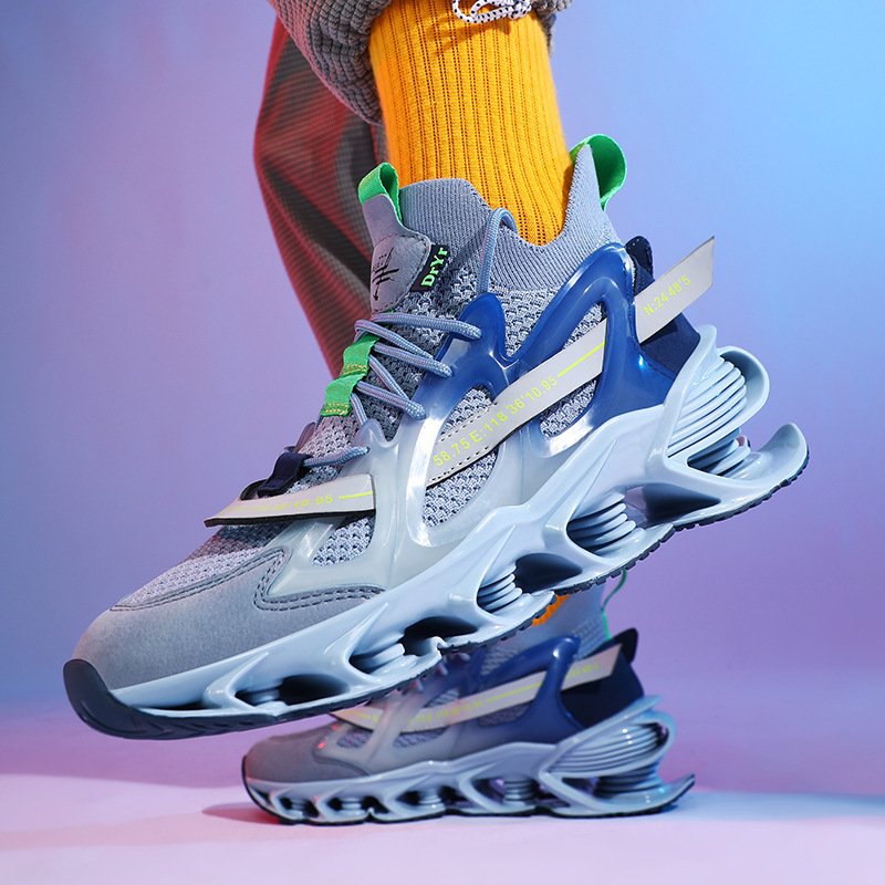 刀锋鞋男时尚运动跑步鞋国潮老爹鞋子新款春夏休闲跨境大码飞织鞋