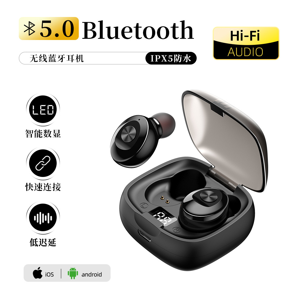 Cross-Border Hot Xg8 Digital Display Screen Bluetooth Headset Sports TWS Wireless 5.0 Stereo Headset in Stock Wholesale