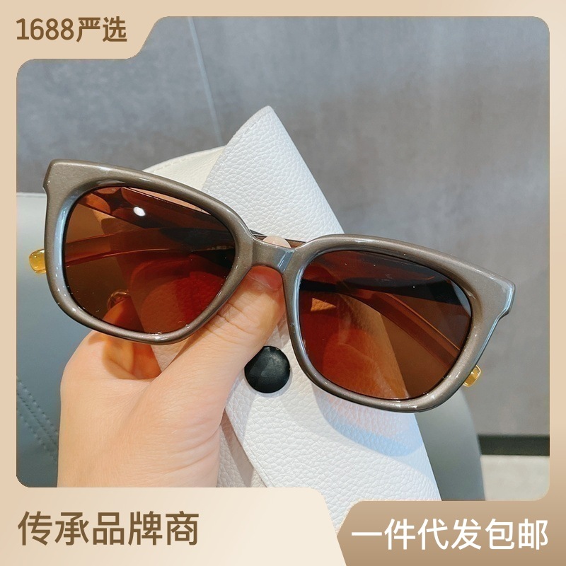 偏光复古方形gm墨镜女高级感大脸显瘦防紫外线凹造型御姐太阳眼镜
