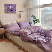 以梦为马现代简约装饰画小众文艺卧室壁画北欧民宿客餐厅紫色挂画