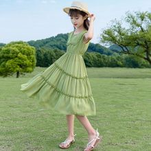 童装女童夏装连衣裙2024新款韩版洋气裙子中大童儿童夏季过膝长裙