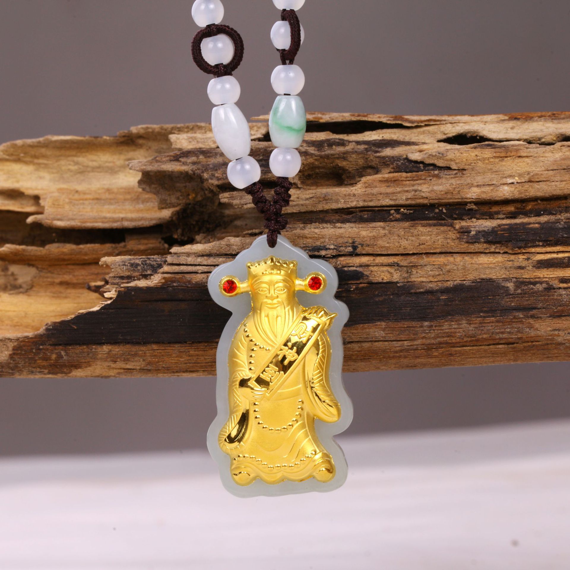 和田玉财神爷吊坠 文财神项链风水饰品 招财纳福挂件会销礼品批发