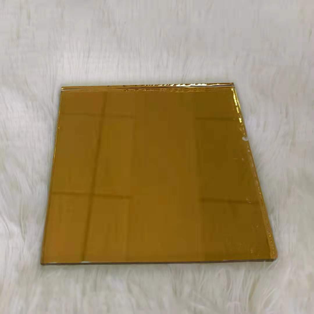 厂家批发4mm24k金色镀膜玻璃 5mm24k金色镀膜 6mm金黄镀膜玻璃