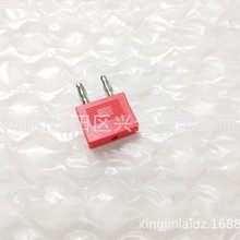 双排4mm短路插 间距19mm14mm双排两联一分二接头纯铜双联香蕉插红