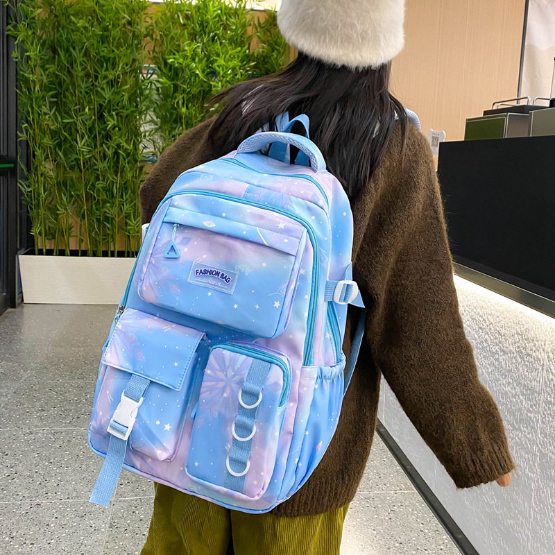 新款跨境大容量ins高颜值双肩包女休闲旅行背包韩系小众设计书包