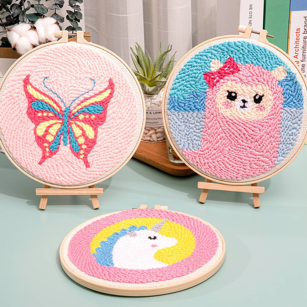 俄罗斯戳戳绣手工绣毛线diy材料包刺绣毛线画儿童十字绣搓搓乐