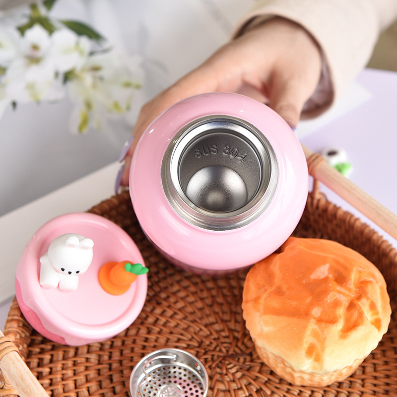 304 Stainless Steel Food Grade Insulation Cup inside and outside Cartoon Cute Children's Cups Portable Good-looking Cup