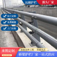 桥梁防撞护栏Q235碳钢立柱 桥面栏杆  河道公路两侧灯光天桥护栏