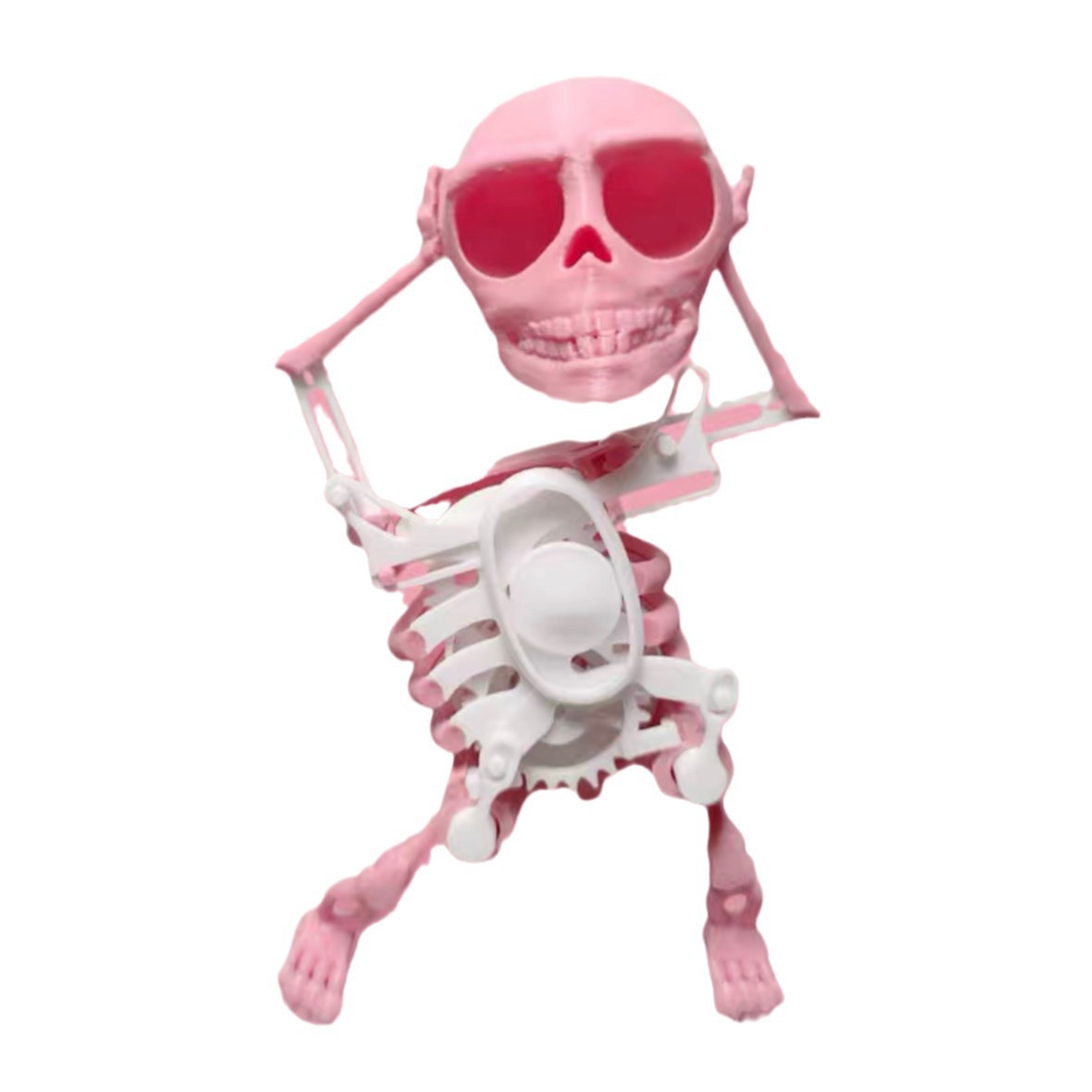 Best-Seller on Douyin 3d Skeleton Dancing Skull Skeleton Man Shaking Head Shaking Sand Carving Gear Clockwork Assembled Toy