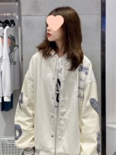 白色pu皮夹克棒球服女早春2024年新款设计感小众百搭oversize外套